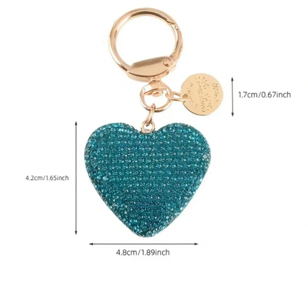 Bling bling heart key chain bag charm‎